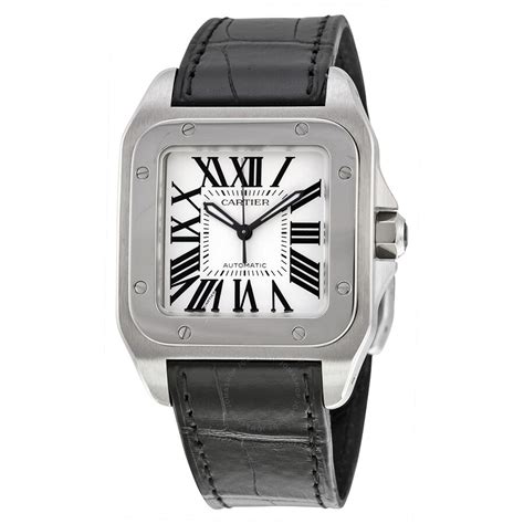 cartier santos 100 stainless steel automatic watch|cartier santos 100 good investment.